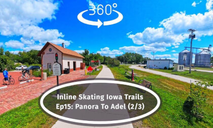 Iowa VR 360 Trip:  Inline Skating Paved Trails.  Ep15:  Panora To Adel (2/3)