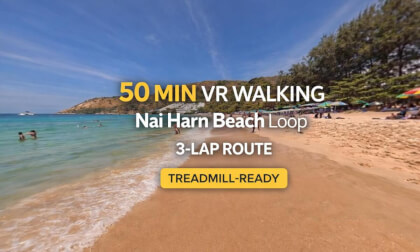 50 MIN VR WALKING | Nai Harn Beach Loop | 3-Lap Route | Treadmill-Ready
