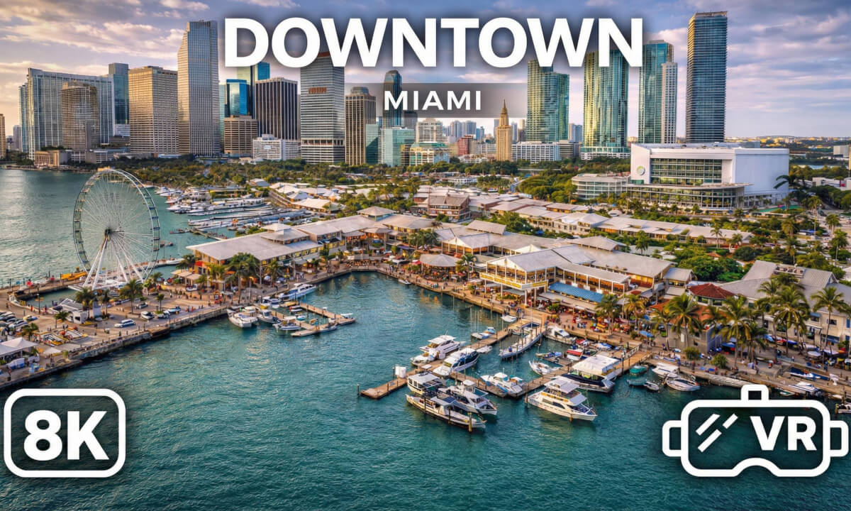 Downtown Miami Ultimate Tour: Bayside, Kaseya Center, Boat Ride & Skyline (8K VR 180)