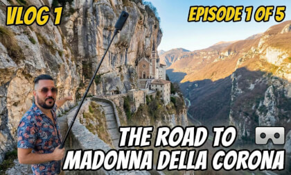 [360°] The Church Carved Into the Cliff | Journey to Madonna della Corona | Italy VLOG1/5