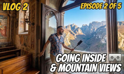 [360°] The Church Carved Into the Cliff | Journey to Madonna della Corona | Italy VLOG2/5