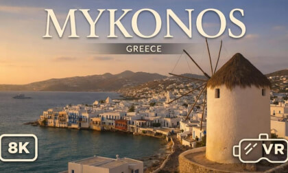 Experience Mykonos in VR 180 🇬🇷 | Windmills, Little Venice & Aegean Views