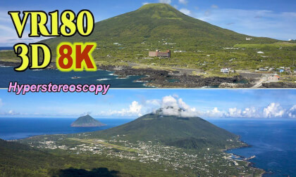 Aerial Hyperstereoscopic 3D Video of Hachijojima-island in Tokyo , JAPAN