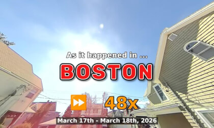 ⏩ Daily Time Lapse of the Boston Weather 180° 4k Sky Cam Stream March 17th - March 18th 2026 (48x) [Beta]
