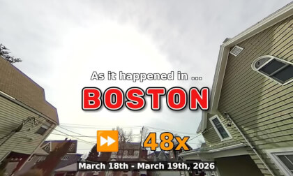 ⏩ Daily Time Lapse of the Boston Weather 180° 4k Sky Cam Stream March 18th - March 19th 2026 (48x) [Beta]