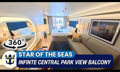 Star of the Seas Infinite Central Park View Balcony Stateroom Walkthrough | Cabin 12655 | 360° VR Cruise Room Tour