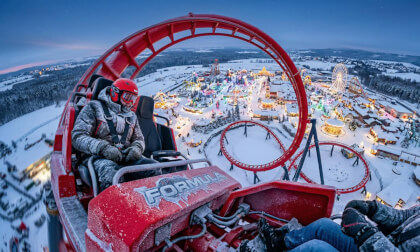 [360°] Energylandia Winter Kingdom 2026: Formula Roller Coaster | Front Row POV