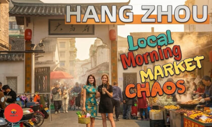 【180° VR】Hangzhou Damalong Morning Market ASMR Experience: Authentic Street Food Sounds and Chinese Market Culture