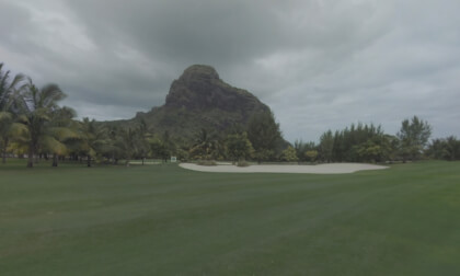 360 VR Landscape with golf course among the palms, Mauritius