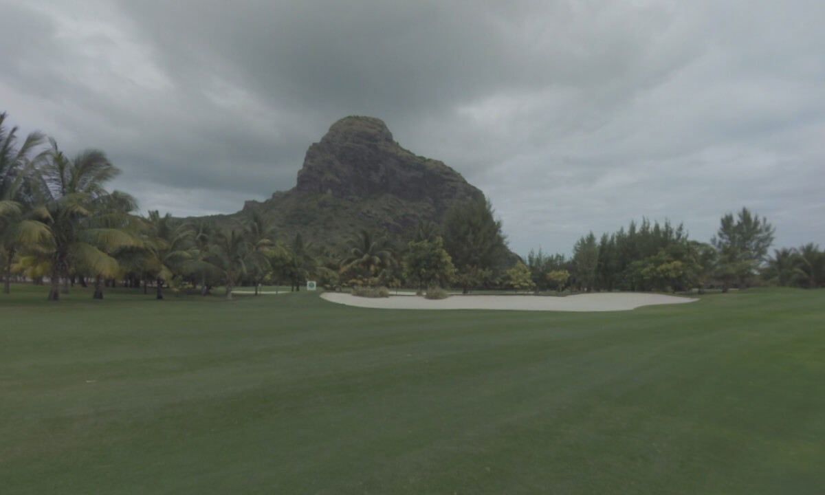 360 VR Landscape with golf course among the palms, Mauritius