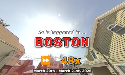 ⏩ Daily Time Lapse of the Boston Weather 180° 4k Sky Cam Stream March 20th - March 21st 2026 (48x) [Beta]
