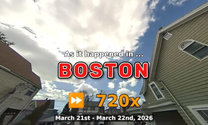 ⏩ Daily Time Lapse of the Boston Weather 180° 4k Sky Cam Stream March 21st - March 22nd 2026 (720x) [Beta]