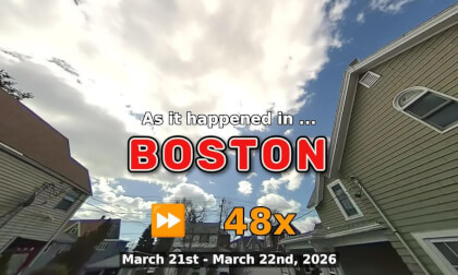 ⏩ Daily Time Lapse of the Boston Weather 180° 4k Sky Cam Stream March 21st - March 22nd 2026 (48x) [Beta]