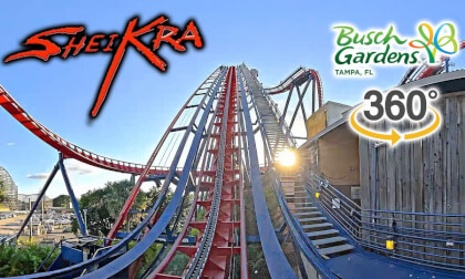 VR 360 Sheikra Roller Coaster On Ride Front Row POV Busch Gardens Tampa 2025 10 16