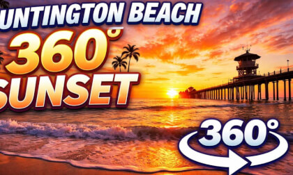 Huntington Beach Sunset in 360° 🌅 | Relaxing Ocean Waves | Immersive VR Experience