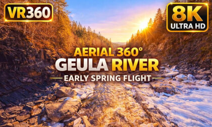 Spring Ice Drift Over Gaula River | Hovin Norway VR360