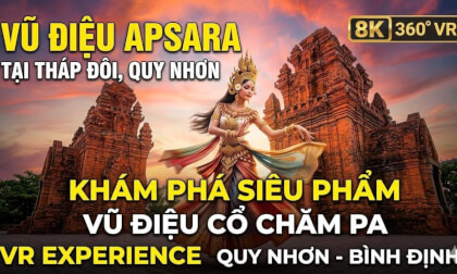 [8K 360° VR] Apsara Dance at Ancient Twin Towers (Thap Doi) | Quy Nhon, Vietnam