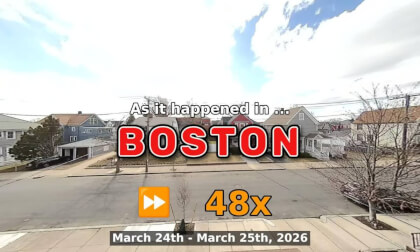 ⏩ Daily Time Lapse of the Boston Weather 180° 4k Street Cam Stream March 24th - March 25th 2026 (48x) [Beta]