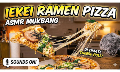[Limited Time] PIZZA HUT'S IEKEI RAMEN PIZZA ASMR MUKBANG! Crazy Japanese Fusion! (Sound On)