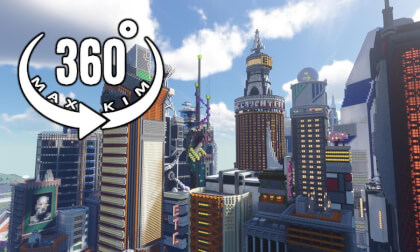 [5.7k 360°] [033] Minecraft Server Travel - Cyberpunk City A [MaxKim]