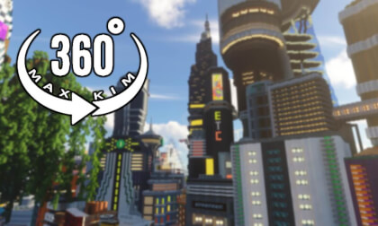 [5.7k 360°] [034] Minecraft Server Travel - Cyberpunk City B [MaxKim]