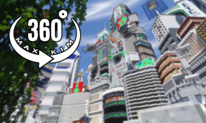 [5.7k 360°] [036] Minecraft Server Travel - Cyberpunk City D [MaxKim]