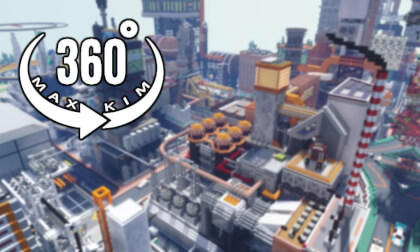 [5.7k 360°] [037] Minecraft Server Travel - Cyberpunk City E [MaxKim]