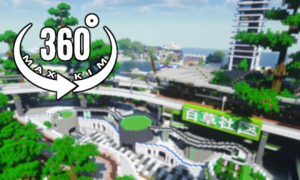 [5.7k 360°] [038] Minecraft Server Travel - Island Town [MaxKim]