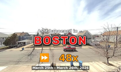 ⏩ Daily Time Lapse of the Boston Weather 180° 4k Street Cam Stream March 25th - March 26th 2026 (48x) [Beta]