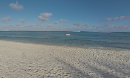 360 VR Tropical beach on the coast of Le Morne Brabant, Mauritius