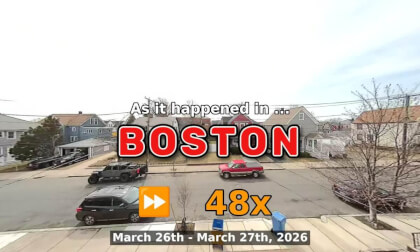 ⏩ Daily Time Lapse of the Boston Weather 180° 4k Street Cam Stream March 26th - March 27th 2026 (48x) [Beta]