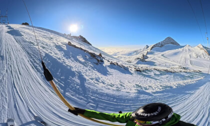 Gefrorene Wand 2 Gletscher Hintertuxer Hintertux Glacier T-Bar rope tow ski lift Spitzen Zillertal Austria 360