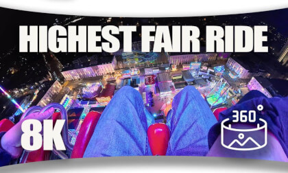 HIGHEST ROLLER COASTER in Europe at 85 METERS | Virtual Reality 360 VR 8K