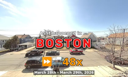⏩ Daily Time Lapse of the Boston Weather 180° 4k Street Cam Stream March 28th - March 29th 2026 (48x) [Beta]