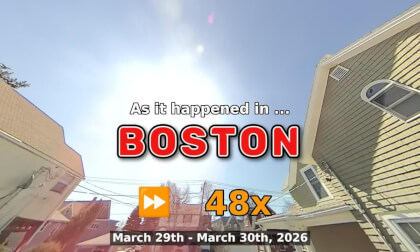 ⏩ Daily Time Lapse of the Boston Weather 180° 4k Sky Cam Stream March 29th - March 30th 2026 (48x) [Beta]