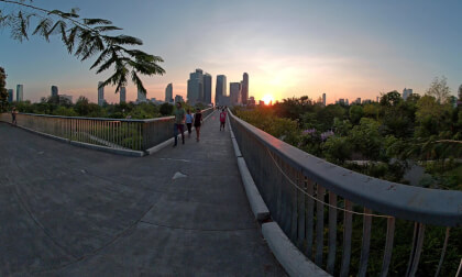 VR180 Meditation: Sunset at Benjakitti Park Skywalk 🌅 (8K 3D)