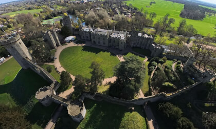 Warwick Castle UK Flyover