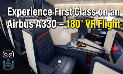 Experience First Class on an Airbus A330 – 180° VR Flight