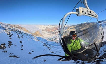 6er Lärmstange 2 ski lift Hintertux Glacier Austria Stoeltjeslift Zillertal Hintertuxer Gletscher