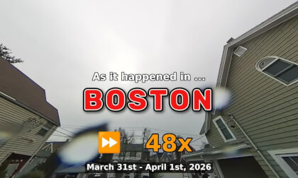 ⏩ Daily Time Lapse of the Boston Weather 180° 4k Sky Cam Stream March 31st - April 1st 2026 (48x) [Beta]