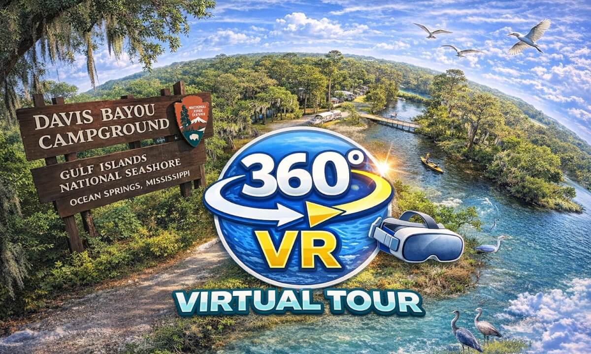 Bike Ride Through Davis bayou Campground | 360 VR, Ocean Springs, Mississippi
