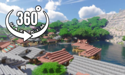 [5.7k 360°] [040] Minecraft Server Travel - Japanese Village [MaxKim]