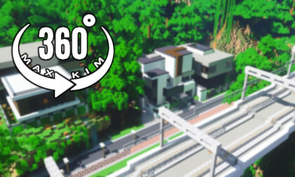 [5.7k 360°] [045] Minecraft Server Travel - Suburban Mansion[MaxKim]