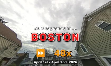 ⏩ Daily Time Lapse of the Boston Weather 180° 4k Sky Cam Stream April 1st - April 2nd 2026 (48x) [Beta]