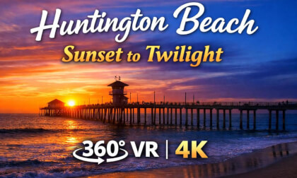 From Sunset to Twilight at Huntington Beach 🌇 A Peaceful Golden Hour Journey (8K VR)