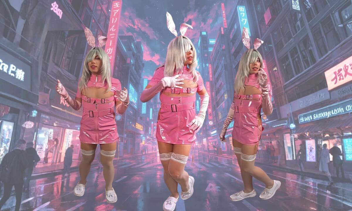 Pink Bunny Cosplay BKK VR180 3D 8k