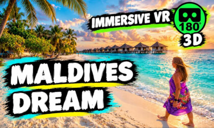 Maldives VR 180 3D 🌴 Kuredu Island Dream Walk | Beach, Overwater Villas & Tropical Rain.  July 2025