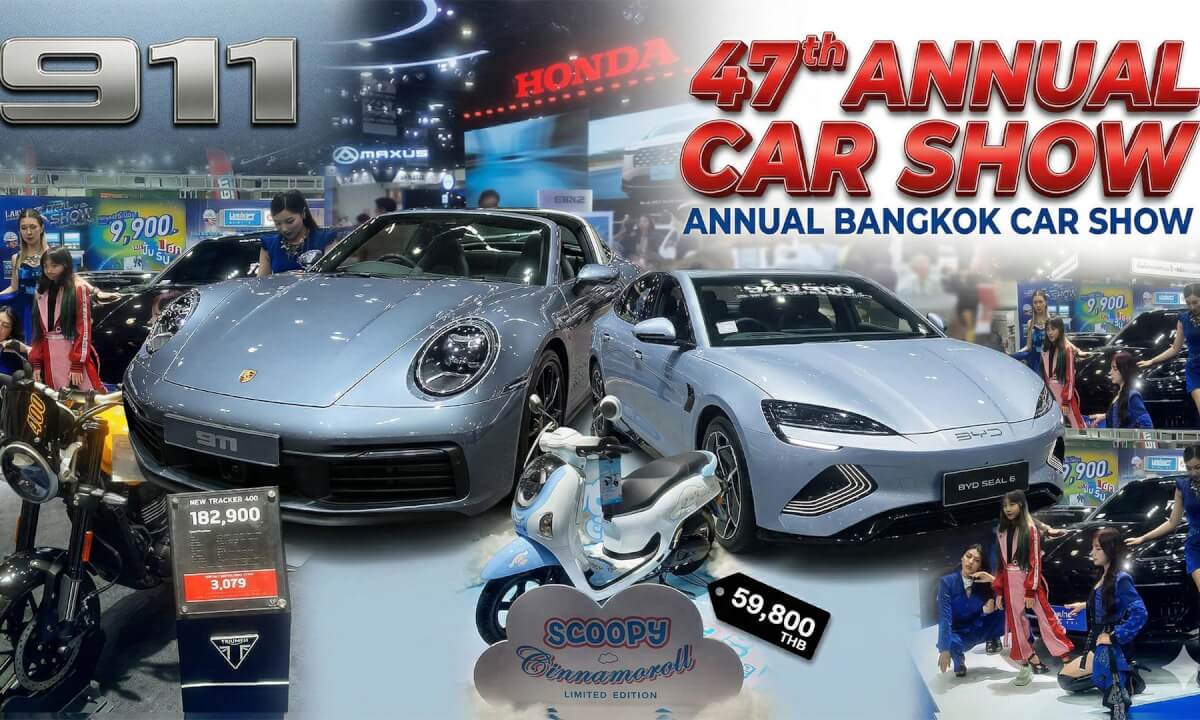 A Mix of Exotic Cars and Exotic Models at the 47th Annual Bangkok Car Show
