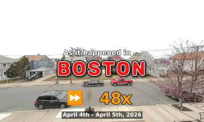 ⏩ Daily Time Lapse of the Boston Weather 180° 4k Street Cam Stream April 4th - April 5th 2026 (48x) [Beta]