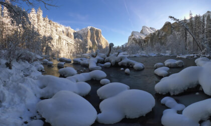 Yosemite In Snow-Valley View